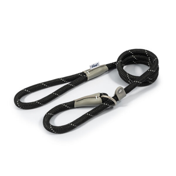 Ancol Viva Rope Slip Lead Black – 150 Cm X 1.2 Cm