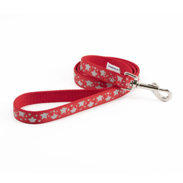 Ancol Patterned Collection Lead Reflective Paw Red – 100 Cm X 1.9 Cm
