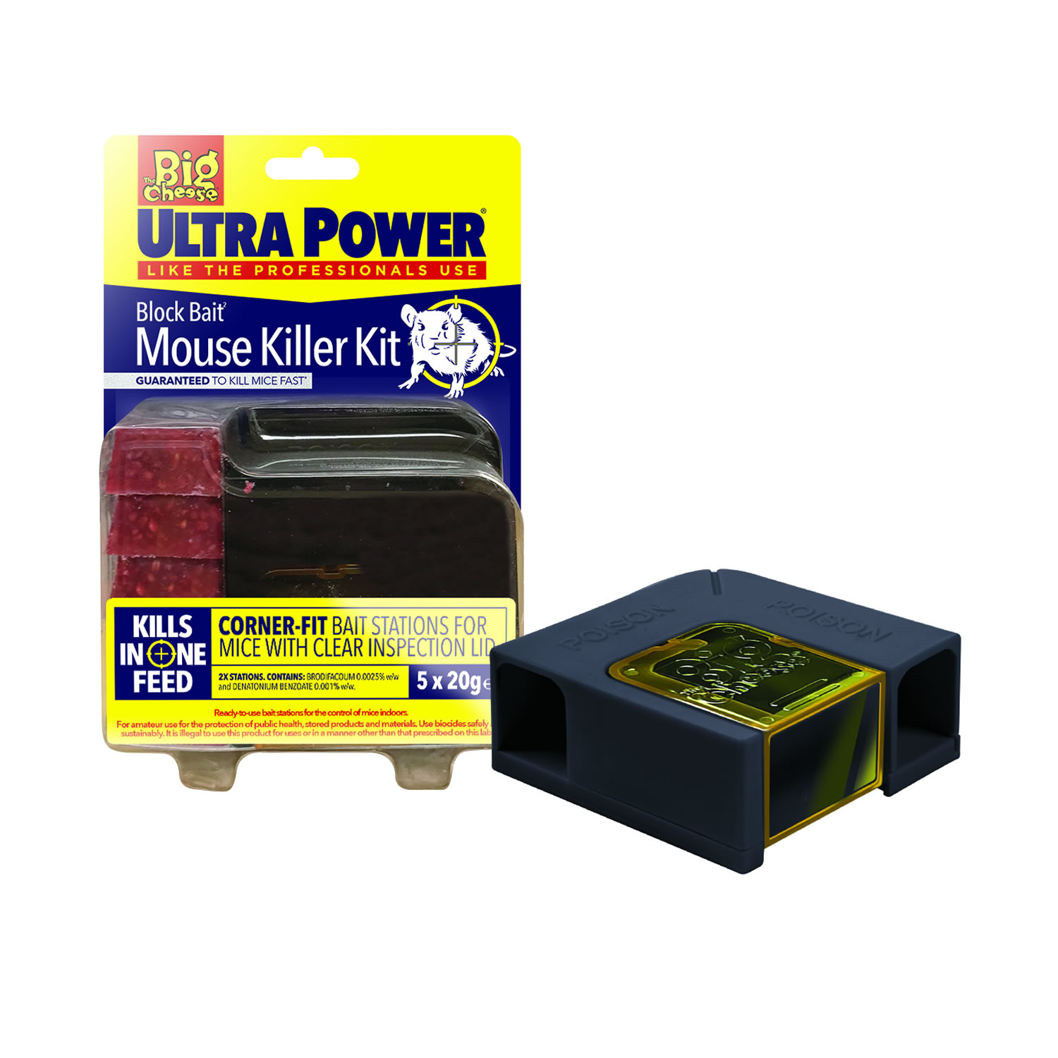 The Big Cheese Ultra Power Block Bait Mouse Killer Kit Food4paws